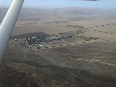 New Cuyama airport is back open. Aerial view.