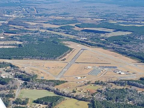 Suffolk Executive Airport as seen from the South West (traveling west to east)
