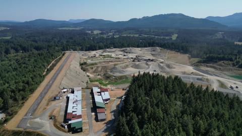 High view of Duncan airport from RWY 13 end.