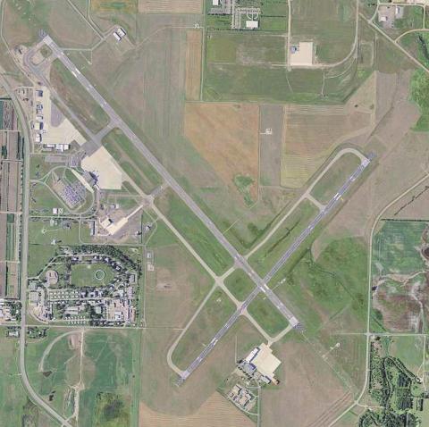Bismark Airport overhead