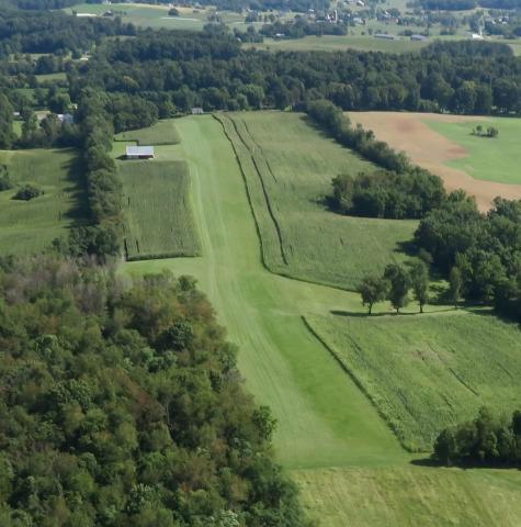 Aerial view of airport Burner (VG55) looking North