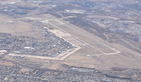 An aerial view of Davis Monthan AFB (KDMA) from the north. 