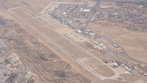 Aerial view of Davis Monthan Air Force Base (KDMA) from the south