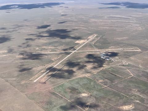 aerial photo of Las Vegas (NM) Municipal airport KLVS from NNW