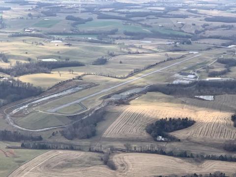 aerial photo of 6I2 Lebanon-Springfield airport from ENE of Rwy 29