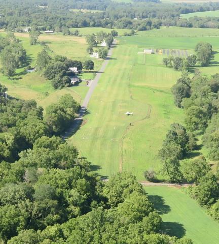 Aerial view of airport Long's (VA32) looking South