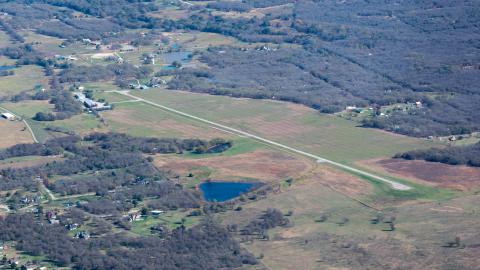 Bishop Field Looking East from 3,500 Feet