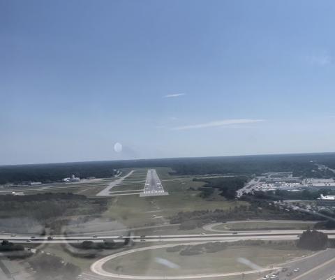 Landing on runway 6 at KCSG