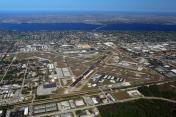 Page Field Aerial heading west