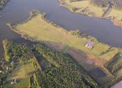 Aerial view of airport Asplundh (MD64) looking South