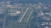 An aerial view of Dupage Airport (KDPA) from the south