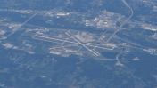 An aerial view of Quad Cities International Airport (KMLI) from the south