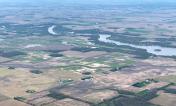 aerial photo of White Co. (IN) airport (KMCX) & Tippecanoe River, from 3nm SW