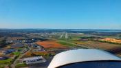 KMSN, Runway 21, Madison in the background