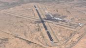 Aerial view of Safford Regional Airport (KSAD) from the northwest