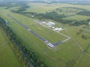 RKR airport viewed from the southwest at 500' AGL