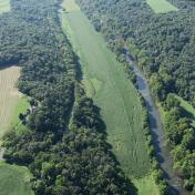 Aerial view of unlandable airport River Bend (VA58)