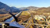 Short final 36 in a warm autumnal afternoon